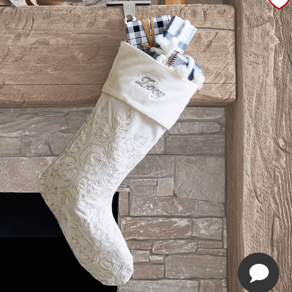 Potterybarn holiday embellished velvet stocking